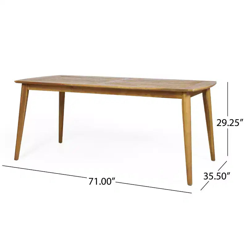 Christopher Knight Home Quinn 7 Pieces Patio Slat Design Acacia Upholstered Dining Set