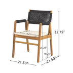 Christopher Knight Home Adeline 7 Pieces Rustic Patio Acacia Upholstered Dining Set