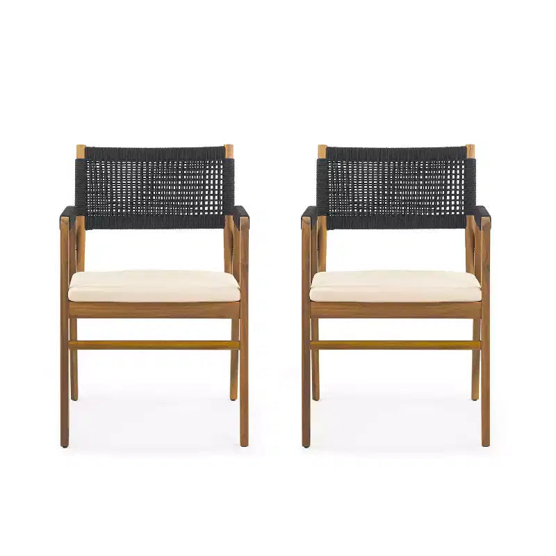 Christopher Knight Home Adeline 7 Pieces Rustic Patio Acacia Upholstered Dining Set