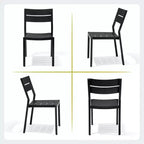 Crestlive Products 9pc Patio Expandable Dining Set Aluminum Outdoor Rectangular Table for 6 to 8 with Chairs