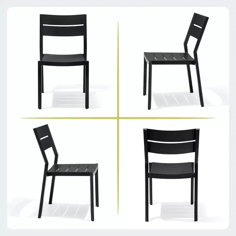 Crestlive Products 9pc Patio Expandable Dining Set Aluminum Outdoor Rectangular Table for 6 to 8 with Chairs