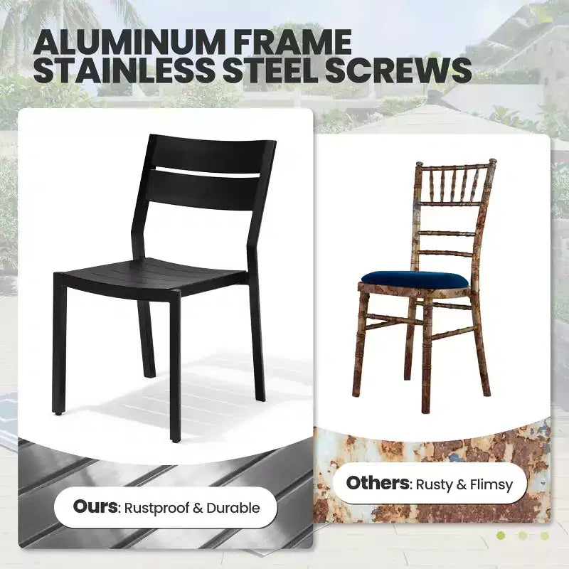 Crestlive Products 9pc Patio Expandable Dining Set Aluminum Outdoor Rectangular Table for 6 to 8 with Chairs