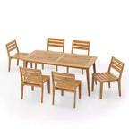 Christopher Knight Home Oasis 7 Pieces Rustic Patio Acacia Wood Dining Set, Teak