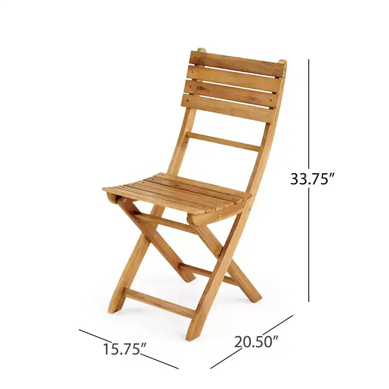 GDFStudio Rabion Outdoor 5 pcs Acacia Wood Foldable Dining Set