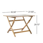 GDFStudio Rabion Outdoor 5 pcs Acacia Wood Foldable Dining Set