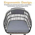 Crestlive Products 9pc Patio Expandable Dining Set Aluminum Outdoor Rectangular Table for 6 to 8 with Ratten Chairs
