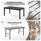 Crestlive Products 9pc Patio Expandable Dining Set Aluminum Outdoor Rectangular Table for 6 to 8 with Ratten Chairs
