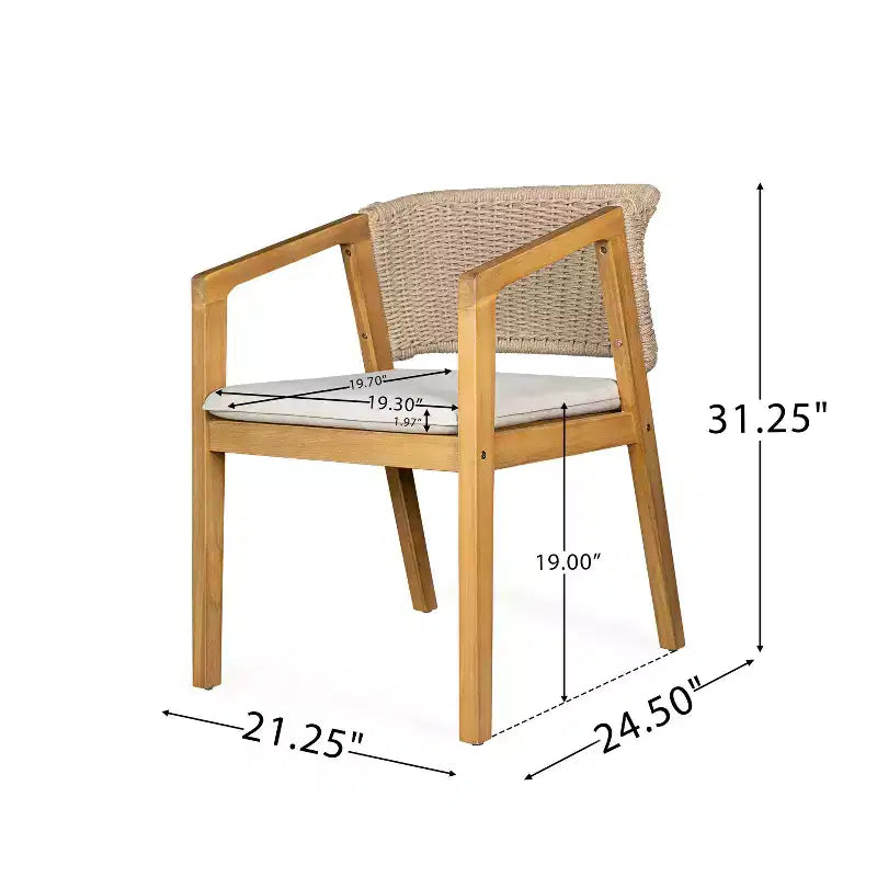 Christopher Knight Home Anson 5 Pieces Outdoor Rustic Acacia Wood Dining Set