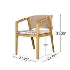 Christopher Knight Home Anson 5 Pieces Outdoor Rustic Acacia Wood Dining Set