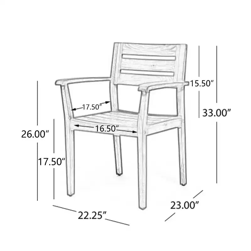 Christopher Knight Home Lenny Outdoor Acacia Wood 5 Piece Dining Set