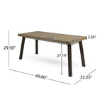 Christopher Knight Home Safire Outdoor Acacia Wood 7 Piece Dining Set with Cushion