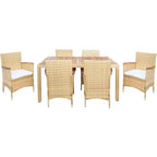 Ashwin Dining Set - Indoor/Outdoor - PAT7717 - Natural/White - Safavieh