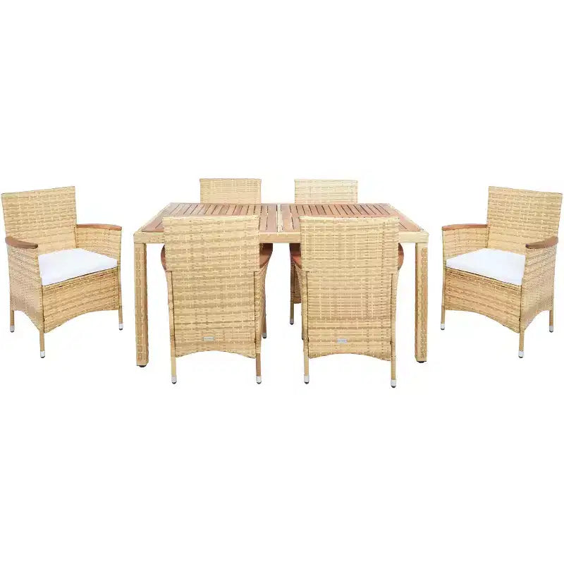 Ashwin Dining Set - Indoor/Outdoor - PAT7717 - Natural/White - Safavieh