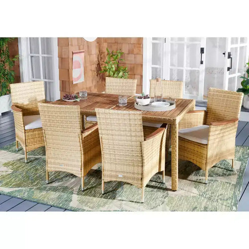 Ashwin Essplatz-Set - Innen/Außen - PAT7717 - Natur/Weiß - Safavieh