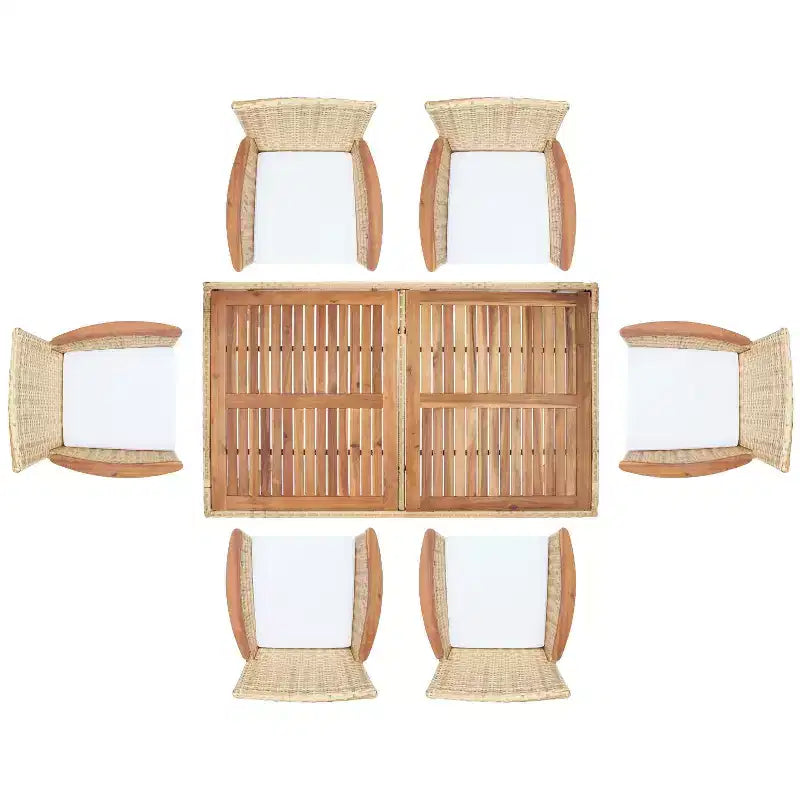 Ashwin Dining Set - Indoor/Outdoor - PAT7717 - Natural/White - Safavieh