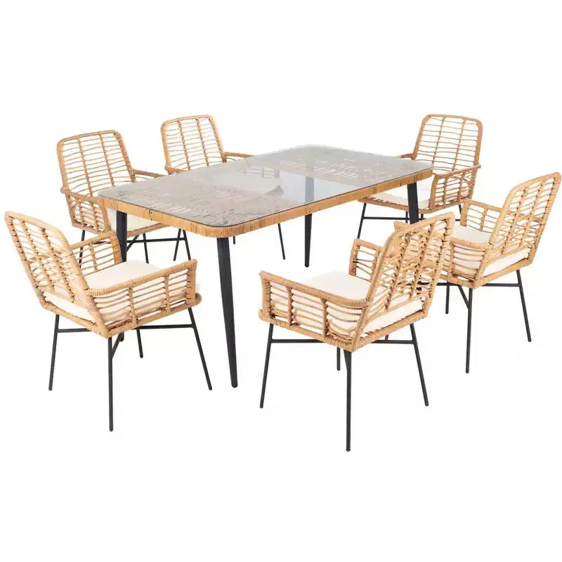 Beson 7 Piece Dining Set - Indoor/Outdoor - PAT9010 - Safavieh