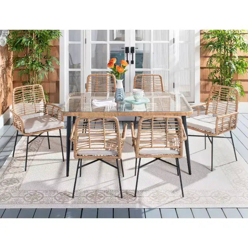 Beson 7 Piece Dining Set - Indoor/Outdoor - PAT9010 - Safavieh