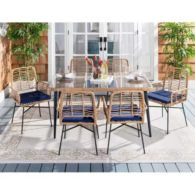 Beson 7 Piece Dining Set - Indoor/Outdoor - PAT9010 - Safavieh