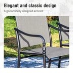 Captiva Designs 9pc Patio Dining Set with Spacious Slat-top Square Metal Table & Steel Frame Chairs