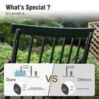 Captiva Designs 9pc Patio Dining Set with Slat-top Adjustable Steel Rectangle Table & Stylish Metal Arm Chairs