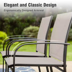 Captiva Designs 7pc Patio Dining Set with Slat-top Rectangle Table & Sling Fixed Dining Chairs