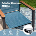 Captiva Designs 7pc Patio Dining Set with Rectangular Steel Table & Aluminum Frame Textilene Chairs