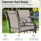Captiva Designs 7pc Patio Dining Rectangle Steel Table with C-shaped Cross Bracket & Sling Fixed Chairs