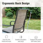 Captiva Designs 7pc Outdoor Patio Rectangle Metal Dining Table & Grayish Brown Textilene Swivel Chairs