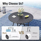 Captiva Designs 5pc Patio Dining Steel Table with Umbrella Hole & Metal Chairs with Cushions