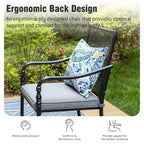 Captiva Designs 5pc Patio Dining Steel Table with Umbrella Hole & Metal Chairs with Cushions