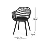 Christopher Knight Home Patrice Outdoor Acacia Wood and Resin 7 Piece Dining Set, Black/Sandblasted Teak