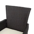 Christopher Knight Home Tyson Outdoor Acacia Wood and Wicker 5 Piece Dining Set with Cushions