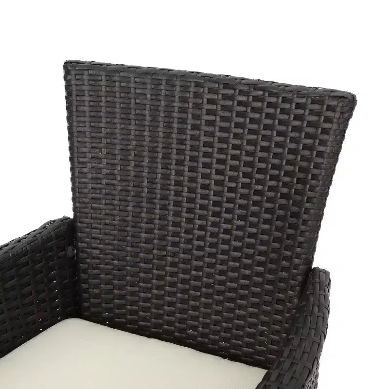 Christopher Knight Home Tyson Outdoor Acacia Wood and Wicker 5 Piece Dining Set with Cushions