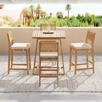 Christopher Knight Home Gaye 5 Pieces Outdoor Rattan and Acacia Wood Bar Set