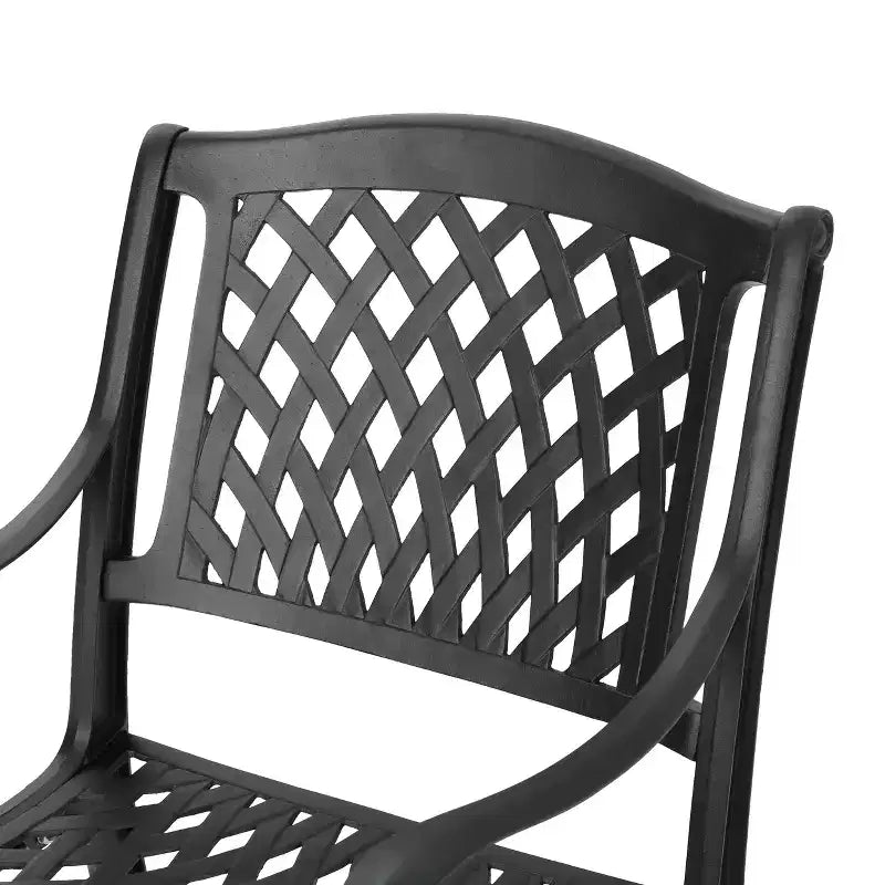 Christopher Knight Home Bonneville Outdoor Cast Aluminum 7 Piece Dining Set with Umbrella Hole, Antique Matte Black