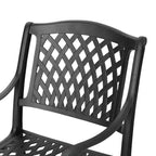 Christopher Knight Home Bonneville Outdoor Cast Aluminum 7 Piece Dining Set with Umbrella Hole, Antique Matte Black