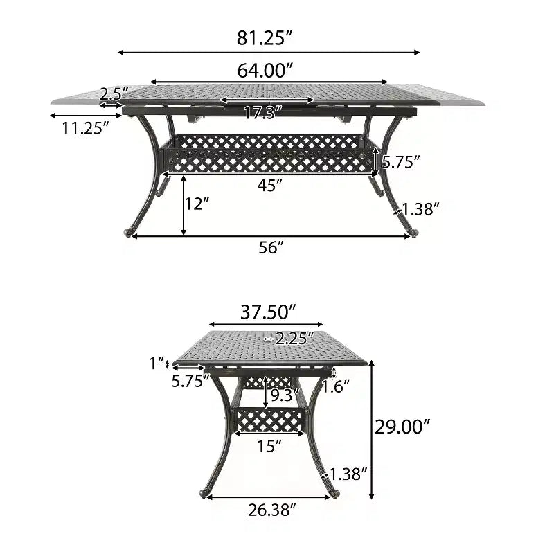 Christopher Knight Home Virago Outdoor Cast Aluminum Expandable 7 Piece Dining Set with Umbrella Hole, Shiny Copper