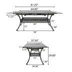 Christopher Knight Home Virago Outdoor Cast Aluminum Expandable 7 Piece Dining Set with Umbrella Hole, Shiny Copper