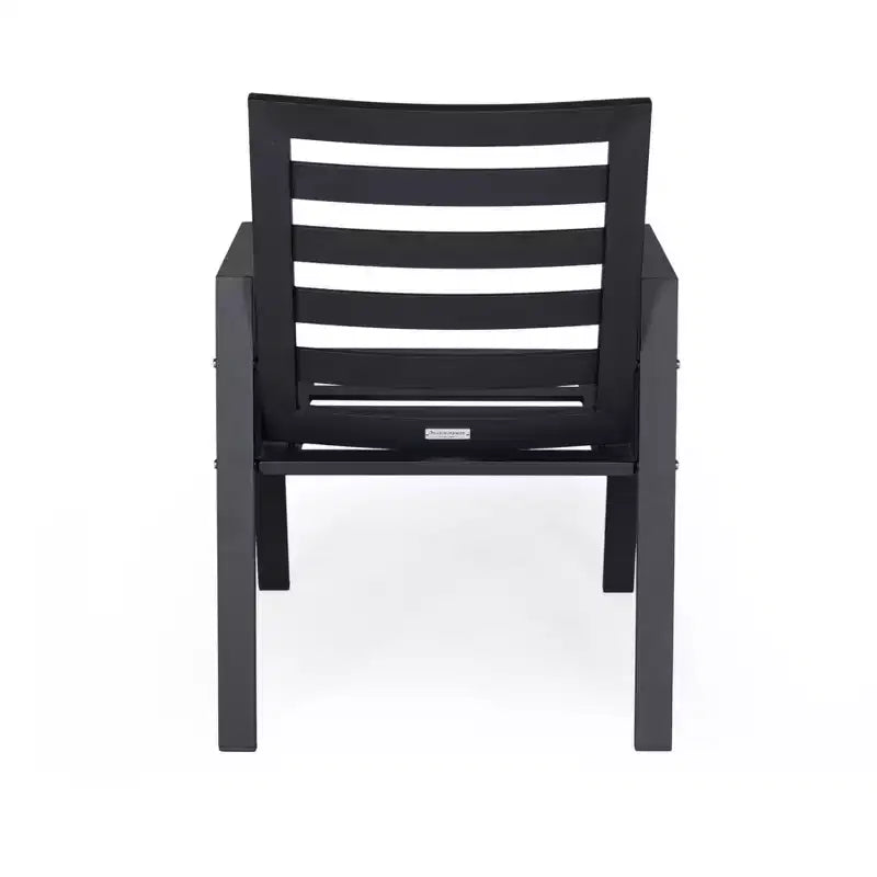 LeisureMod Chelsea 7-Piece Patio Dining Set, 60 Round Aluminum Dining Table and 6 Dining Armchair