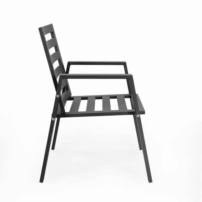 LeisureMod Chelsea 7-Piece Patio Dining Set, 60 Round Aluminum Dining Table and 6 Dining Armchair