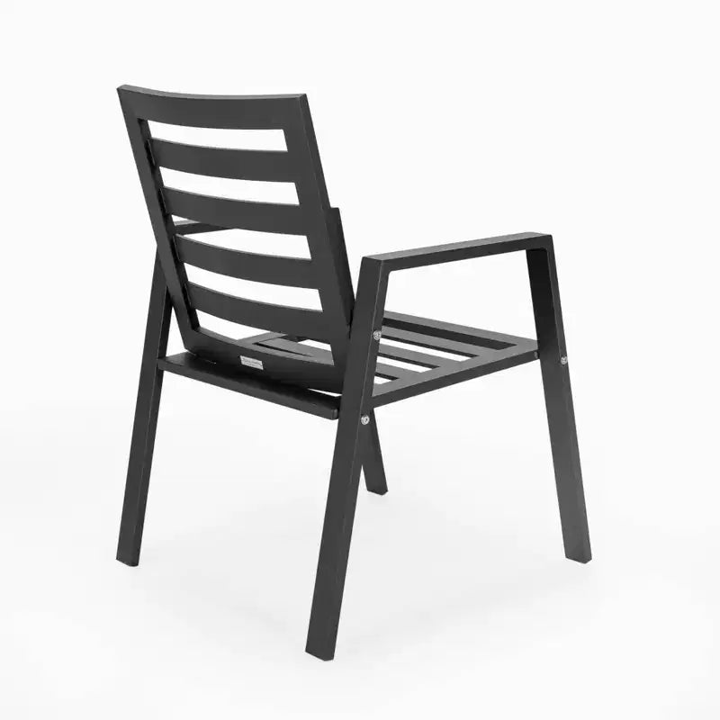 LeisureMod Chelsea 7-Piece Patio Dining Set, 60 Round Aluminum Dining Table and 6 Dining Armchair