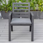 LeisureMod Chelsea 7-Piece Patio Dining Set, 60 Round Aluminum Dining Table and 6 Dining Armchair