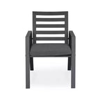 LeisureMod Chelsea 7-Piece Patio Dining Set, 60 Round Aluminum Dining Table and 6 Dining Armchair