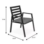 LeisureMod Chelsea 7-Piece Patio Dining Set, 60 Round Aluminum Dining Table and 6 Dining Armchair