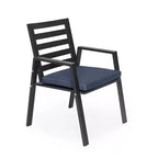 LeisureMod Chelsea 7-Piece Patio Dining Set, 60 Round Aluminum Dining Table and 6 Dining Armchair