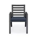 LeisureMod Chelsea 7-Piece Patio Dining Set, 60 Round Aluminum Dining Table and 6 Dining Armchair