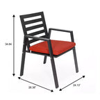 LeisureMod Chelsea 7-Piece Patio Dining Set, 60 Round Aluminum Dining Table and 6 Dining Armchair