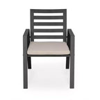 LeisureMod Chelsea 7-Piece Patio Dining Set, 60 Round Aluminum Dining Table and 6 Dining Armchair