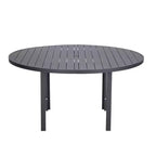 LeisureMod Chelsea 7-Piece Patio Dining Set, 60 Round Aluminum Dining Table and 6 Dining Armchair