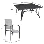EROMMY 9 Piece Patio Dining Set, Outdoor Dining Table And Chairs Set For 8, 8 Textilene Chairs
